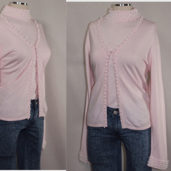 Mercer Street Studio 2 Pc. Pink Beaded Sweater - Picture 15 of 15